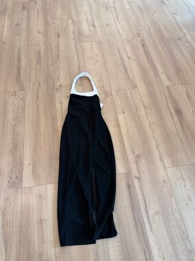 Express Black & White Halter Maxi Dress